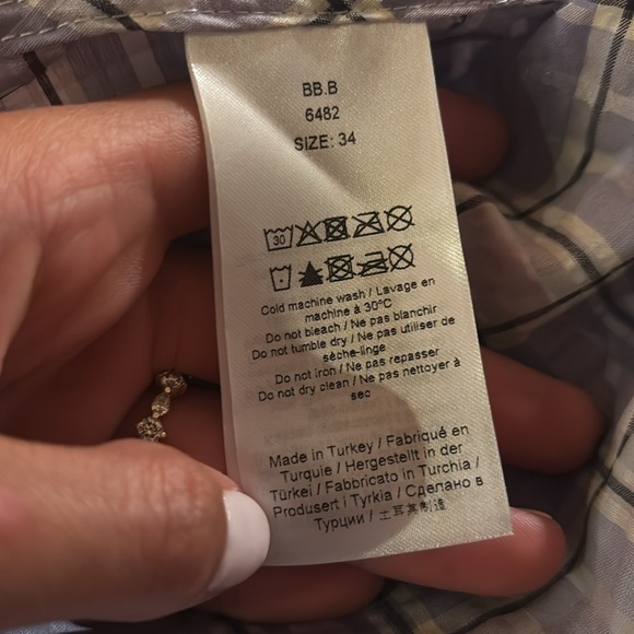 GANNO | Seersucker Plaid Midi Dress In Check Persian Violet Size 34 - Picture 9 of 9